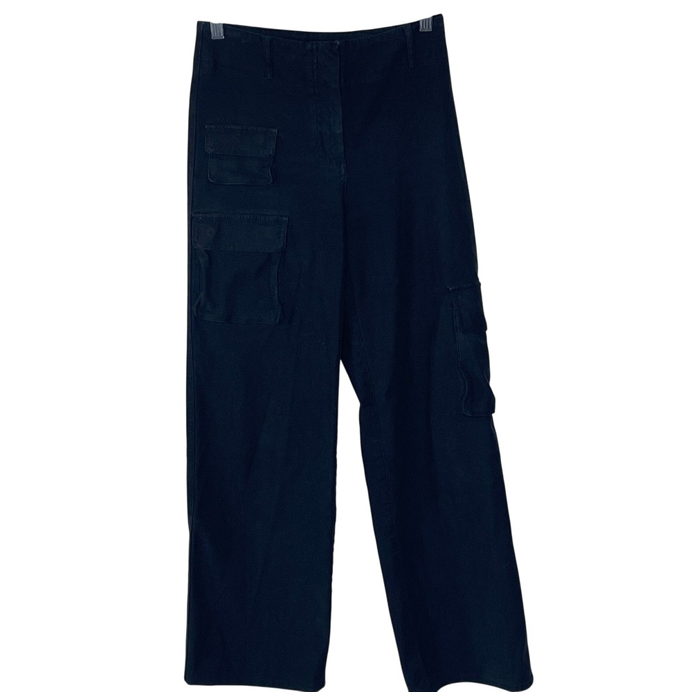 Wilfred Free Aritzia‎ Black Cargo Wide Leg Utility Pants High Waisted Size 0